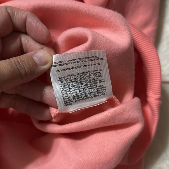 BILLABONG XS-S Pink Gold Boyfriends Back Crew Cotton Fleece Interior Sweatshirt - Picture 11 of 12